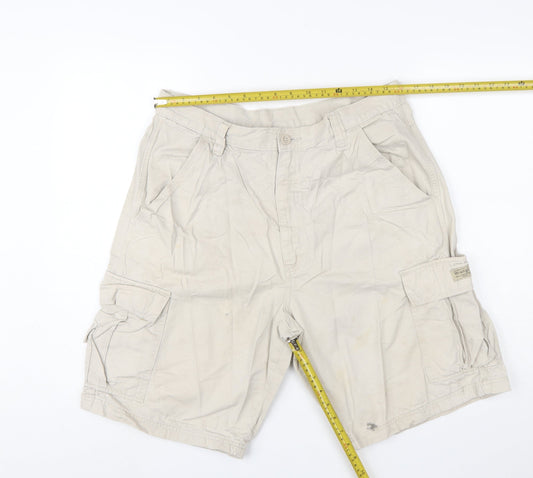 Wrangler Men's Beige Cargo Shorts Size 34 Cotton Canvas