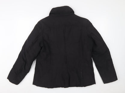 Robe di Kappa Womens Black L Puffer Jacket Cotton Blend Mid-Length