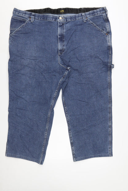 Lee Men's Blue Denim Loose Fit Straight Jeans 48x29