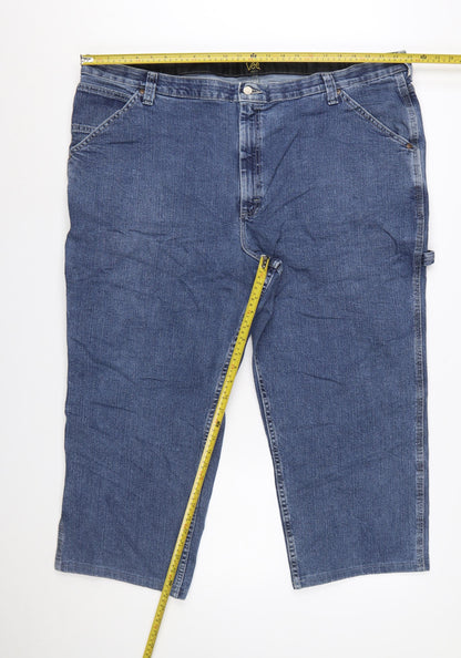 Lee Men's Blue Denim Loose Fit Straight Jeans 48x29