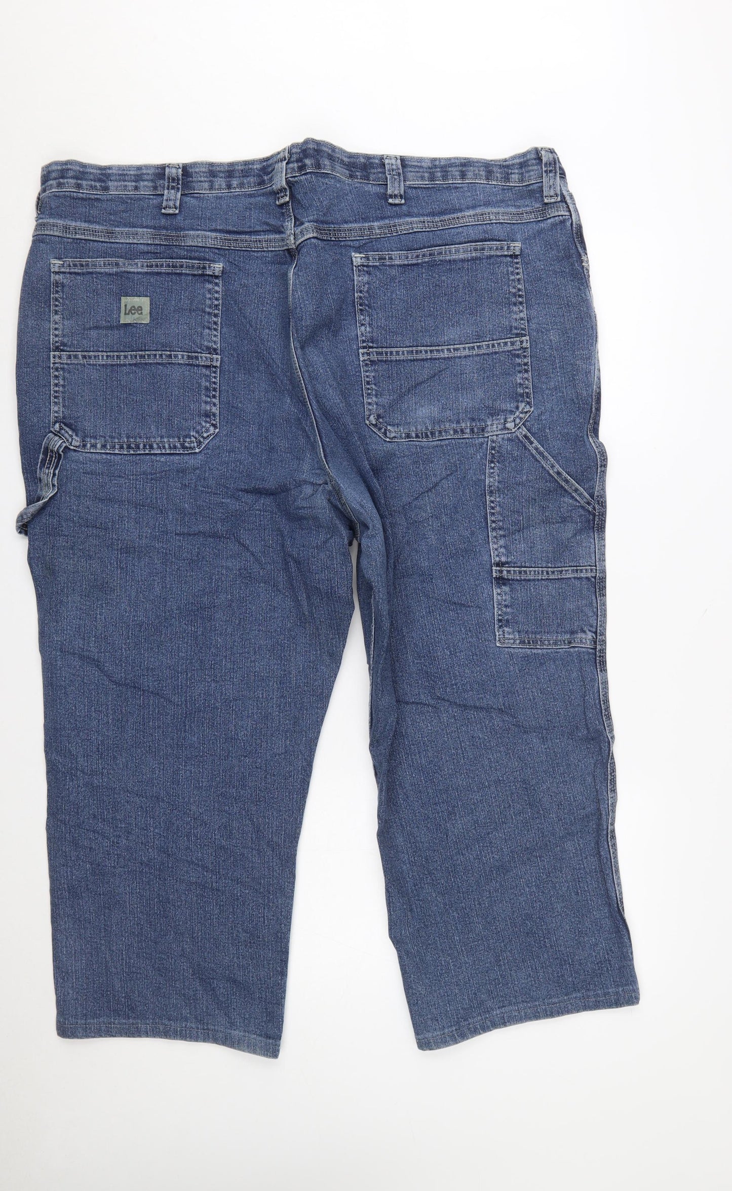 Lee Men's Blue Denim Loose Fit Straight Jeans 48x29