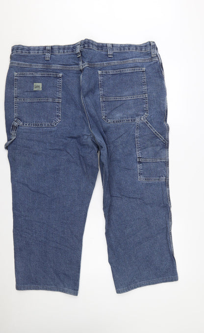 Lee Men's Blue Denim Loose Fit Straight Jeans 48x29