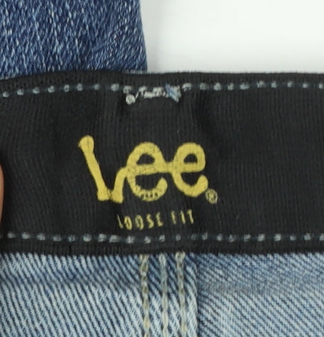 Lee Men's Blue Denim Loose Fit Straight Jeans 48x29