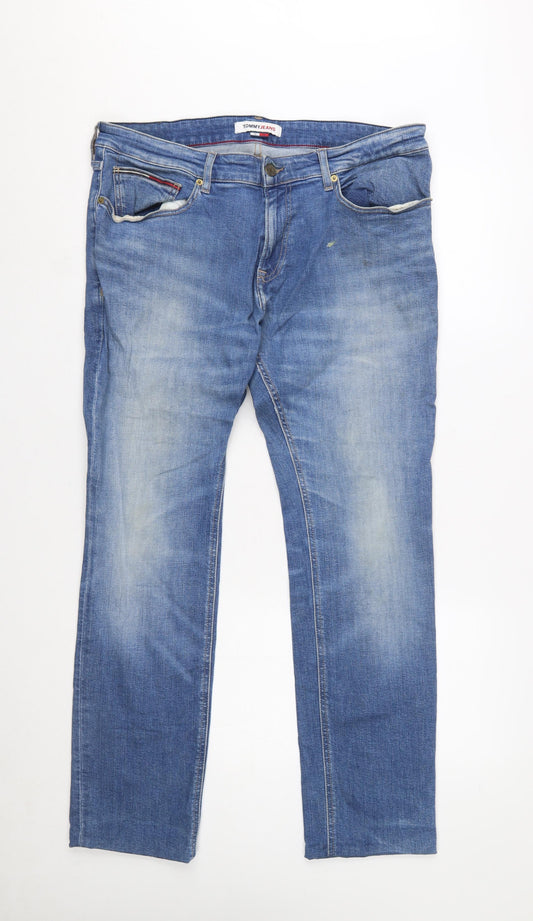 Tommy Jeans Men's Blue 36x32 Straight Fit Denim Jeans