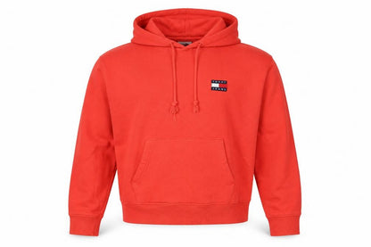 Tommy Jeans Women's Red Pullover Hoodie Size S Cotton Logo Casual