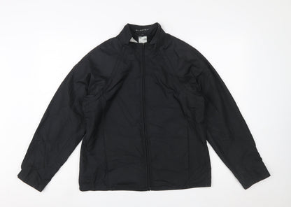 Nike Women Black L Clima-Fit Windbreaker Jacket Lightweight Full Zip