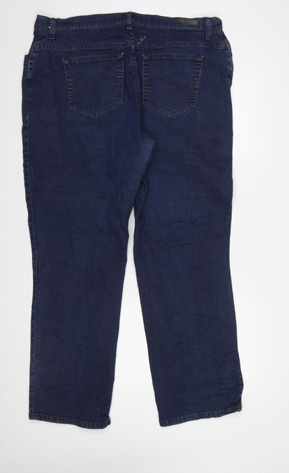 Lee Women Blue Relaxed Fit Straight Jeans Size 16