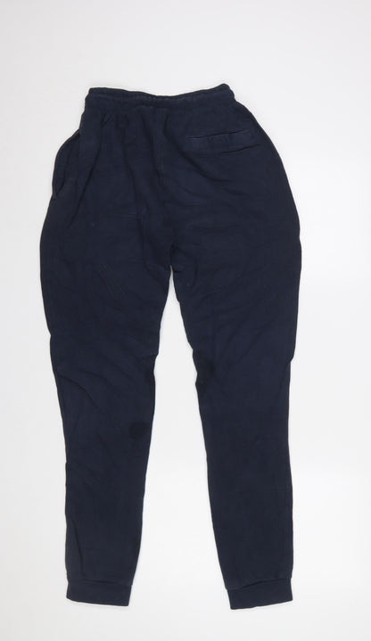 Ellesse Men Navy Blue Small Jogger Sweatpants with Logo and Pockets