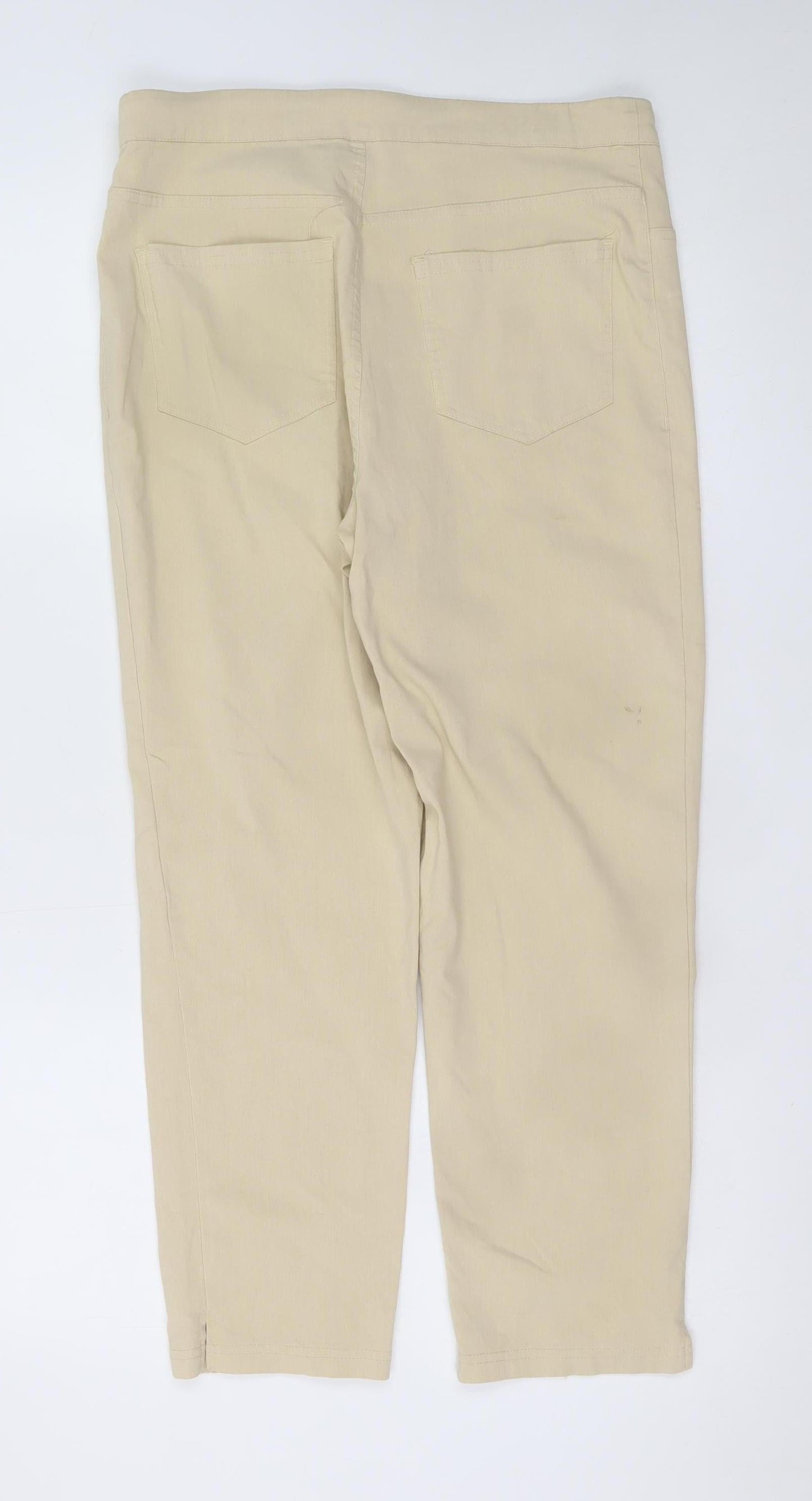 Marla Wynne Womens Beige Size 16 Viscose Stretch Trousers