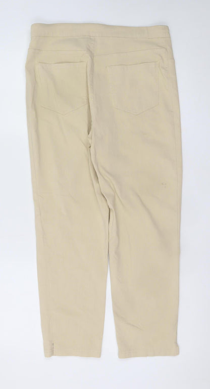 Marla Wynne Womens Beige Size 16 Viscose Stretch Trousers