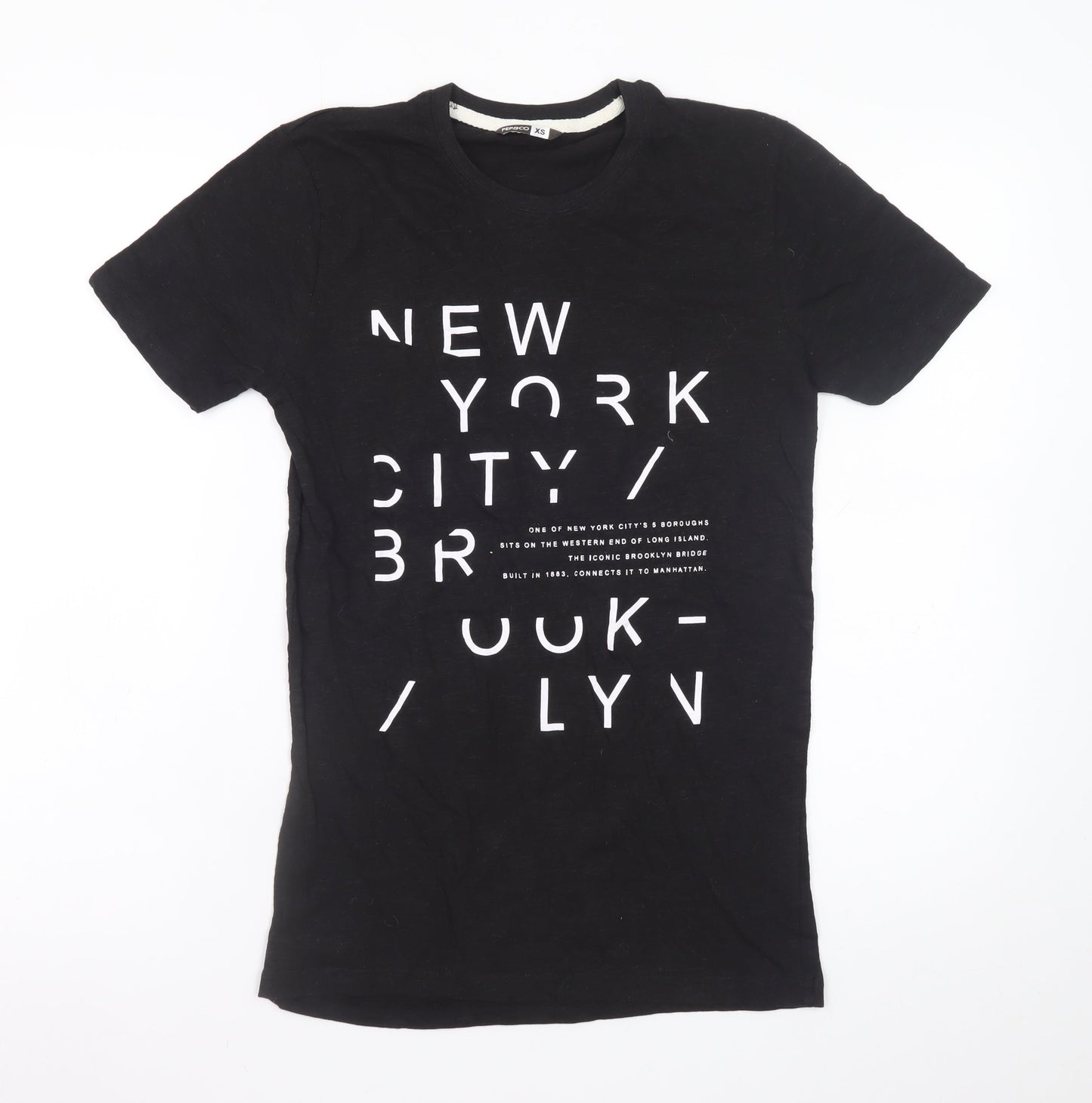 Pep&Co Women's Black XS New York City Graphic Cotton T-Shirt