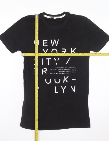 Pep&Co Women's Black XS New York City Graphic Cotton T-Shirt
