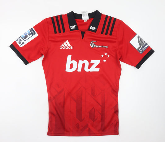 Adidas Men’s Red Crusaders Rugby Short Sleeve T-Shirt Size S