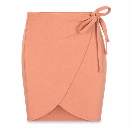 Boohoo Womens Beige Wrap Short Skirt Size 8 High Rise