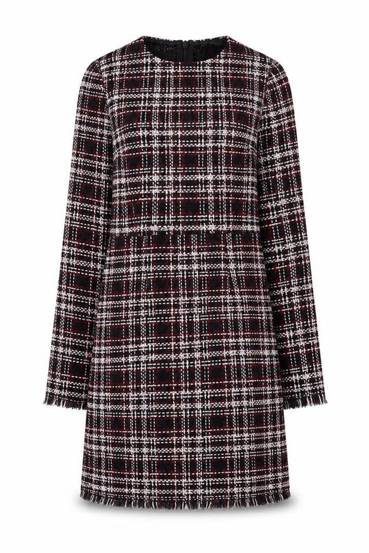 Front view of Missguided Women’s Multicoloured Check Shift Dress, size UK 8