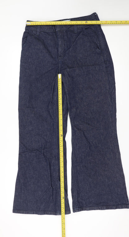 River Island Women’s Blue Wide-Leg Denim Jeans Size 10