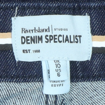 River Island Women’s Blue Wide-Leg Denim Jeans Size 10