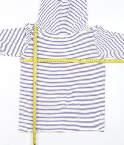 Paul Costelloe Living Women Cream Stripe Pullover Hoodie Small