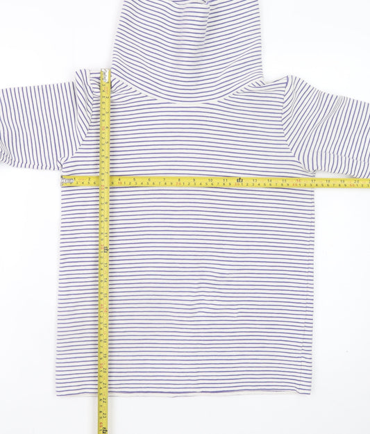Paul Costelloe Living Women Cream Stripe Pullover Hoodie Small