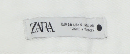 ZARA Women’s White Wide-Leg High-Rise Jeans Size 10