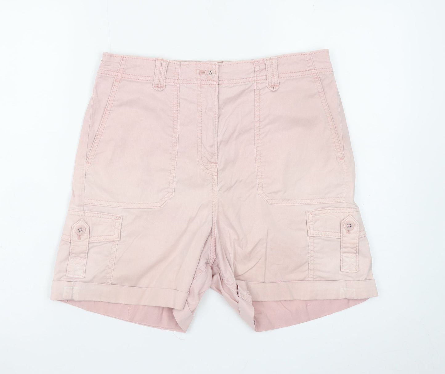 Marks and Spencer Women’s Pink Cargo Shorts Size 12 Cotton Twill