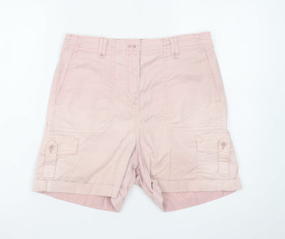 Marks and Spencer Women’s Pink Cargo Shorts Size 12 Cotton Twill