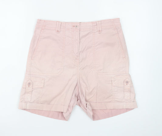 Marks and Spencer Women’s Pink Cargo Shorts Size 12 Cotton Twill