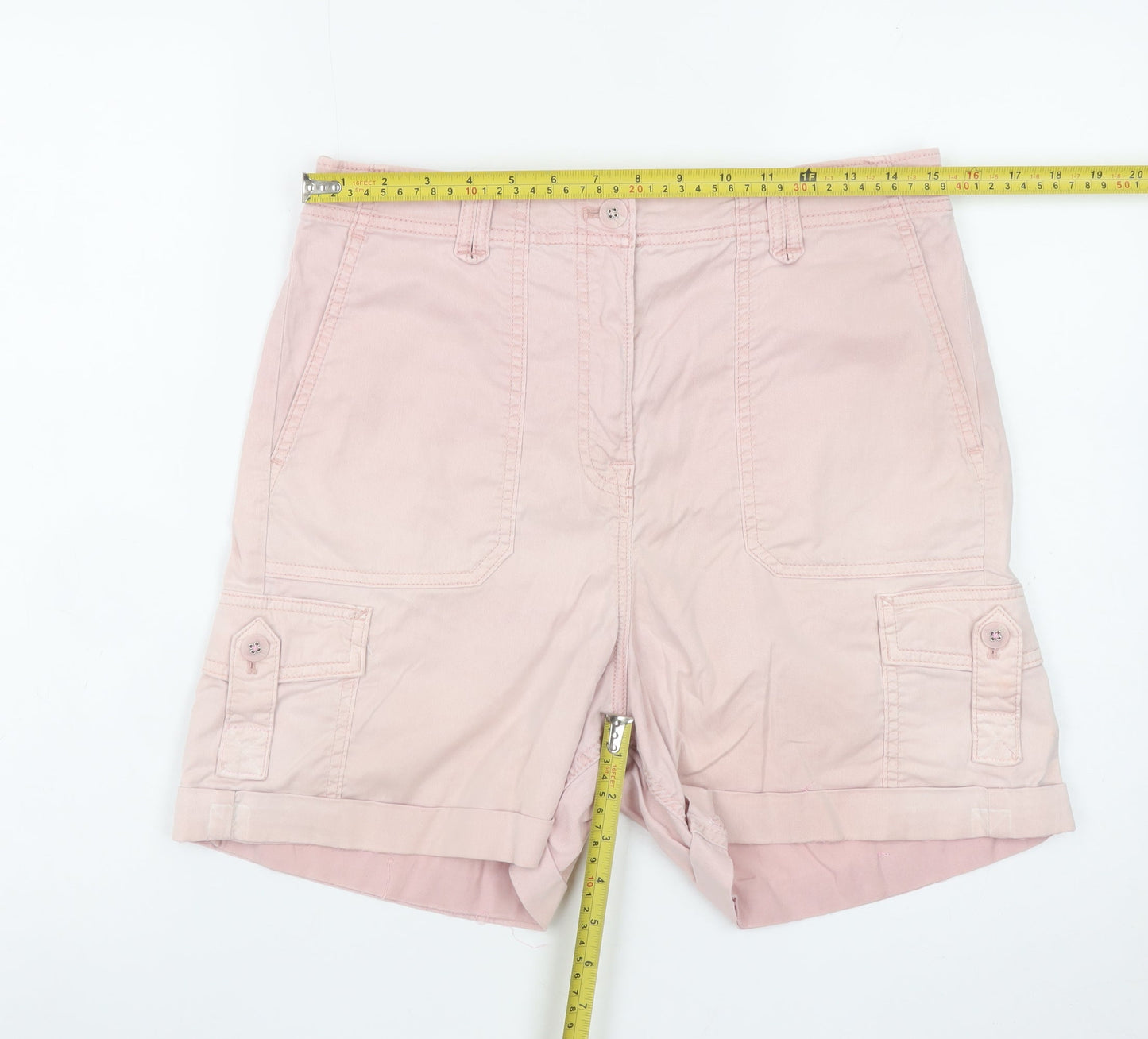 Marks and Spencer Women’s Pink Cargo Shorts Size 12 Cotton Twill