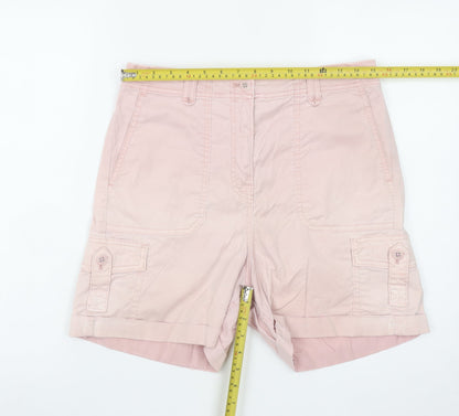 Marks and Spencer Women’s Pink Cargo Shorts Size 12 Cotton Twill