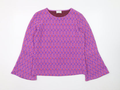 Savida Womens Purple Geometric Tunic Blouse Size 16
