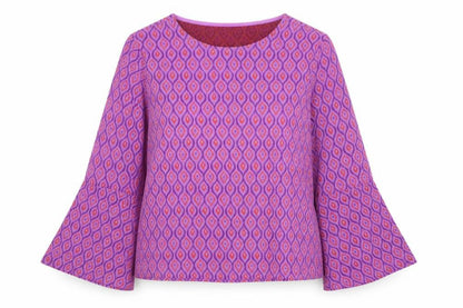 Savida Womens Purple Geometric Tunic Blouse Size 16
