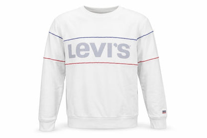 Levi's Men's White Logo Pullover Sweatshirt Medium Regular Fit