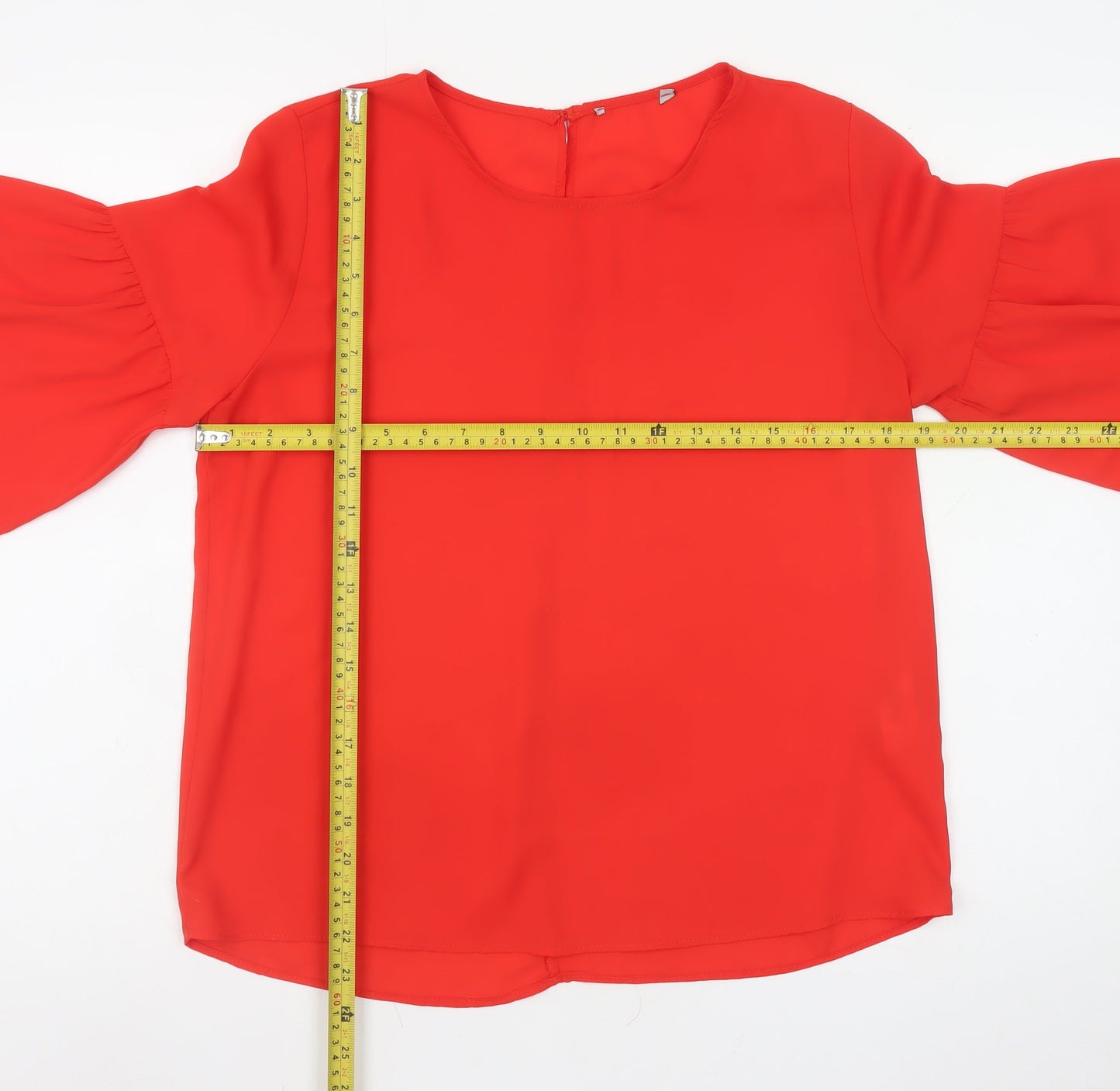 Atmosphere Women Red Bell Sleeve Tunic Blouse Size 12