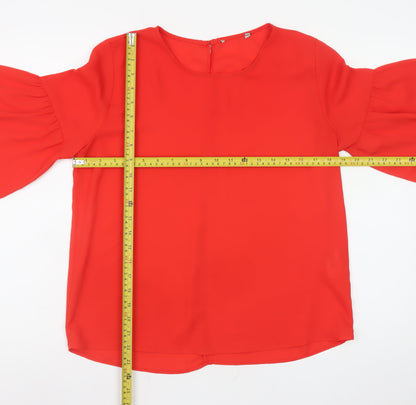 Atmosphere Women Red Bell Sleeve Tunic Blouse Size 12
