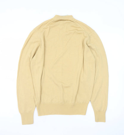 Castle of Ireland Men's Beige Wool Mock Neck Jumper Size S