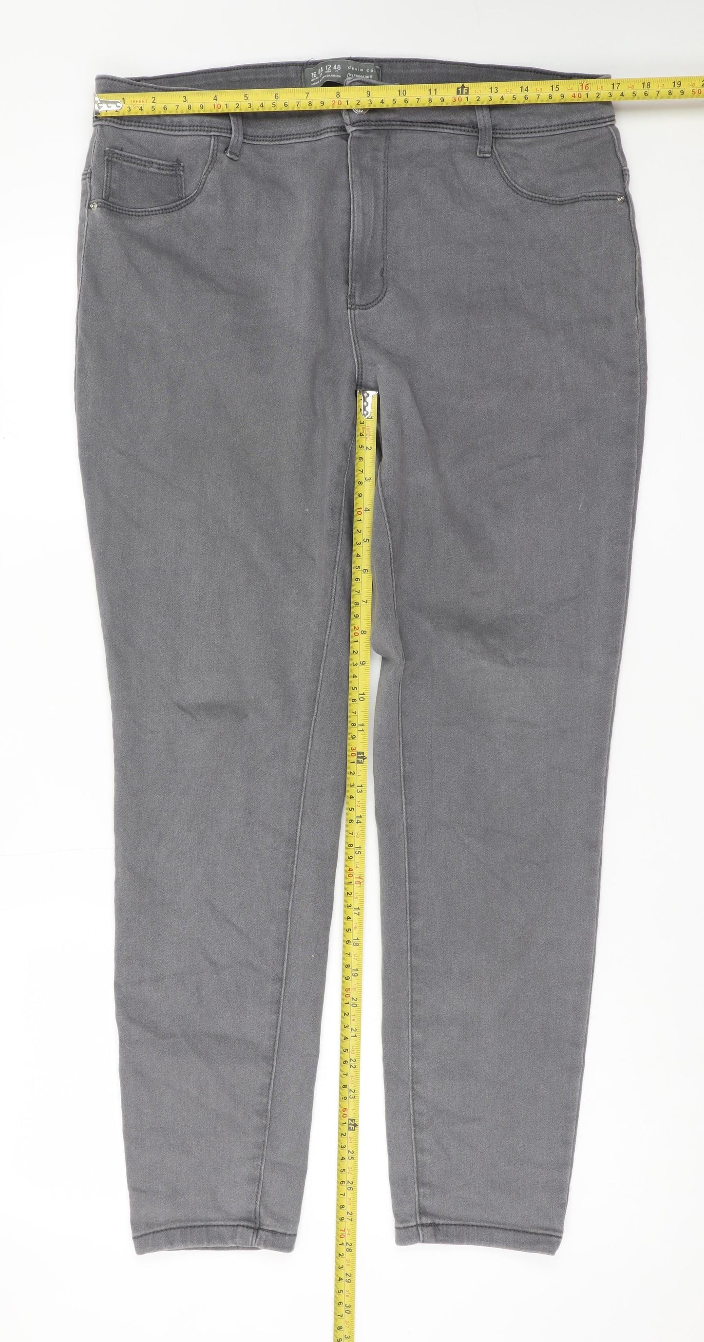 Primark Women Grey Skinny Stretch Jeans Size 16