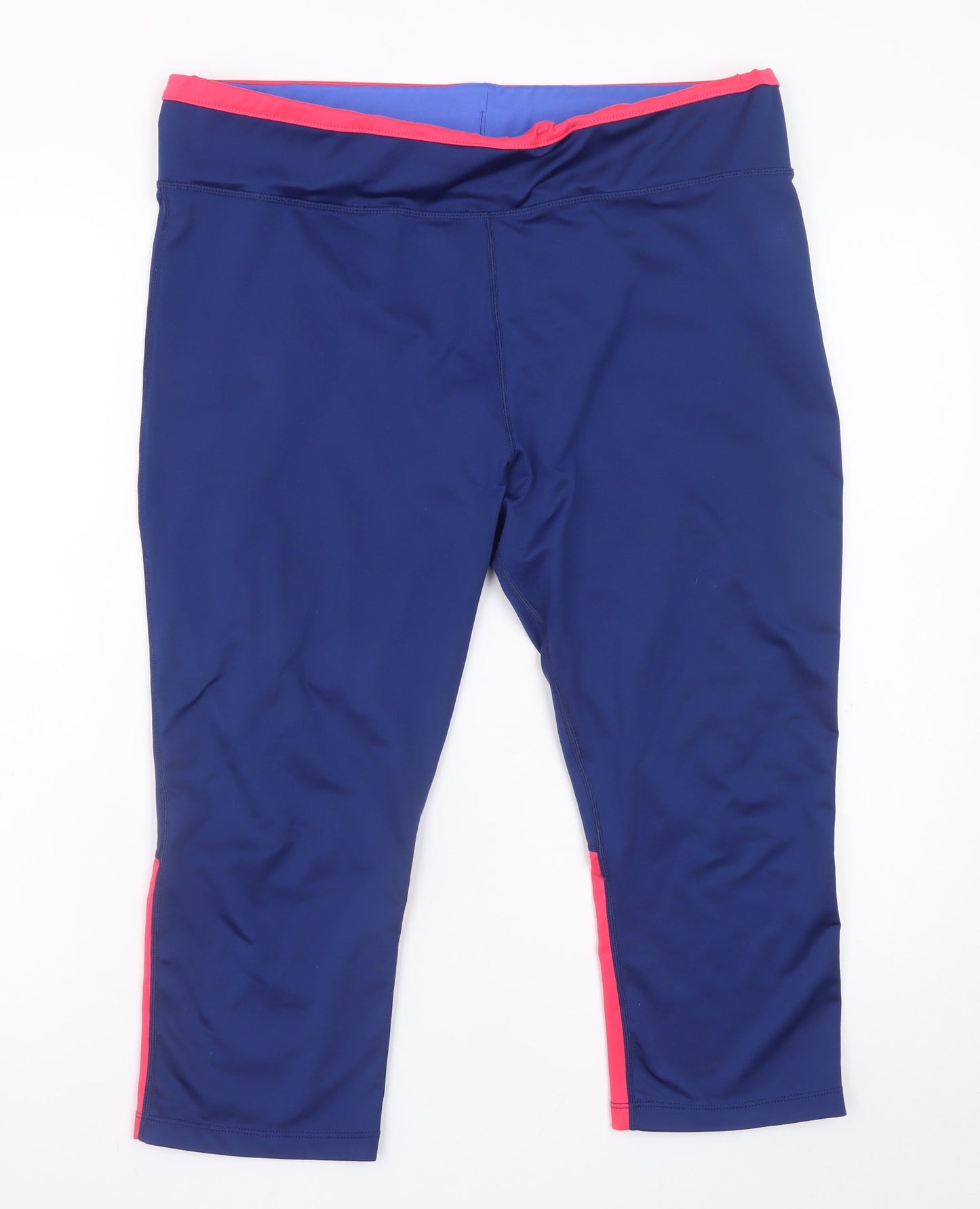 Azzurri Women's Blue Capri Leggings XL Activewear Zip Pocket