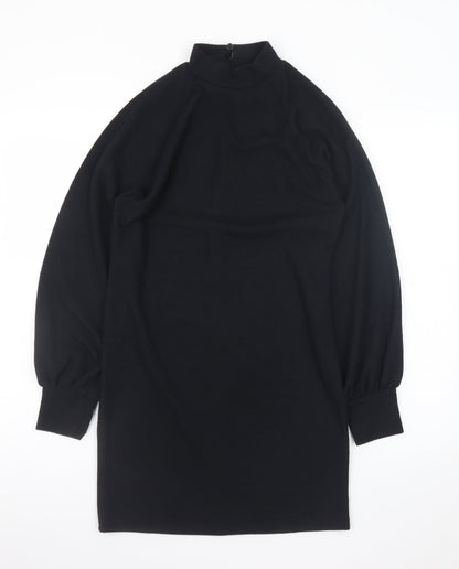New Look Women's Black Size 8 Bodycon Knit High Neck Dress