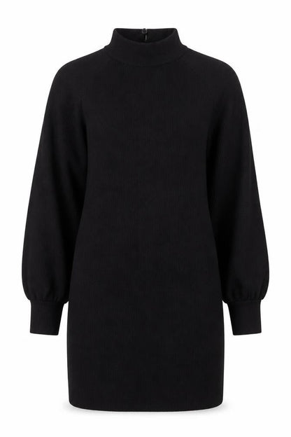 New Look Women's Black Size 8 Bodycon Knit High Neck Dress