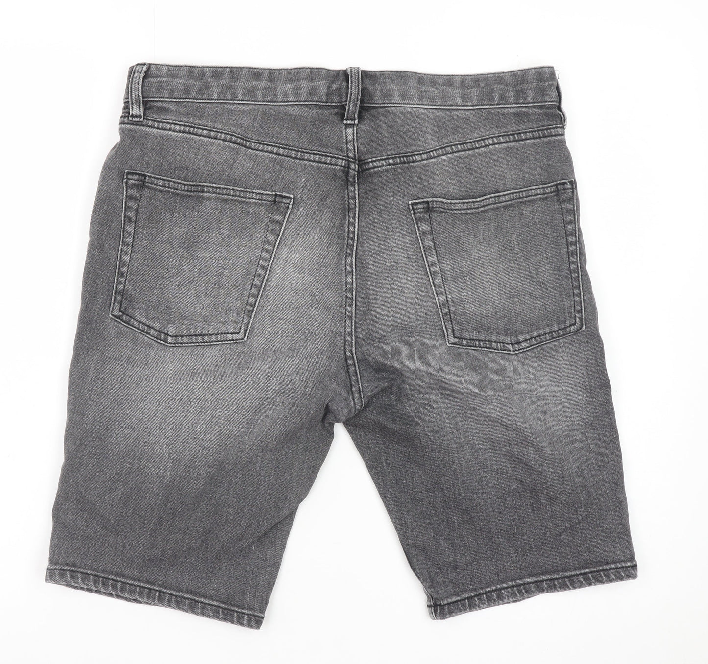 Topman Men's Grey Denim Stretch Skinny Shorts Size W32