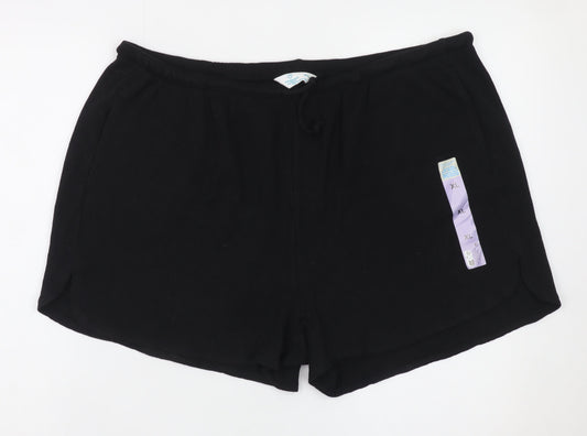 Primark Women’s Black XL Sweat Shorts Drawstring Comfort Fit