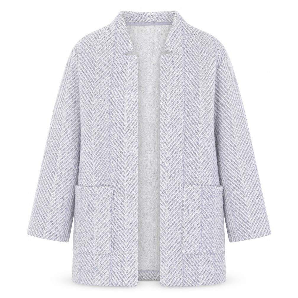Dunnes Women’s Grey Herringbone Coatigan Size S Classic Overcoat