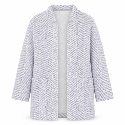 Dunnes Women’s Grey Herringbone Coatigan Size S Classic Overcoat