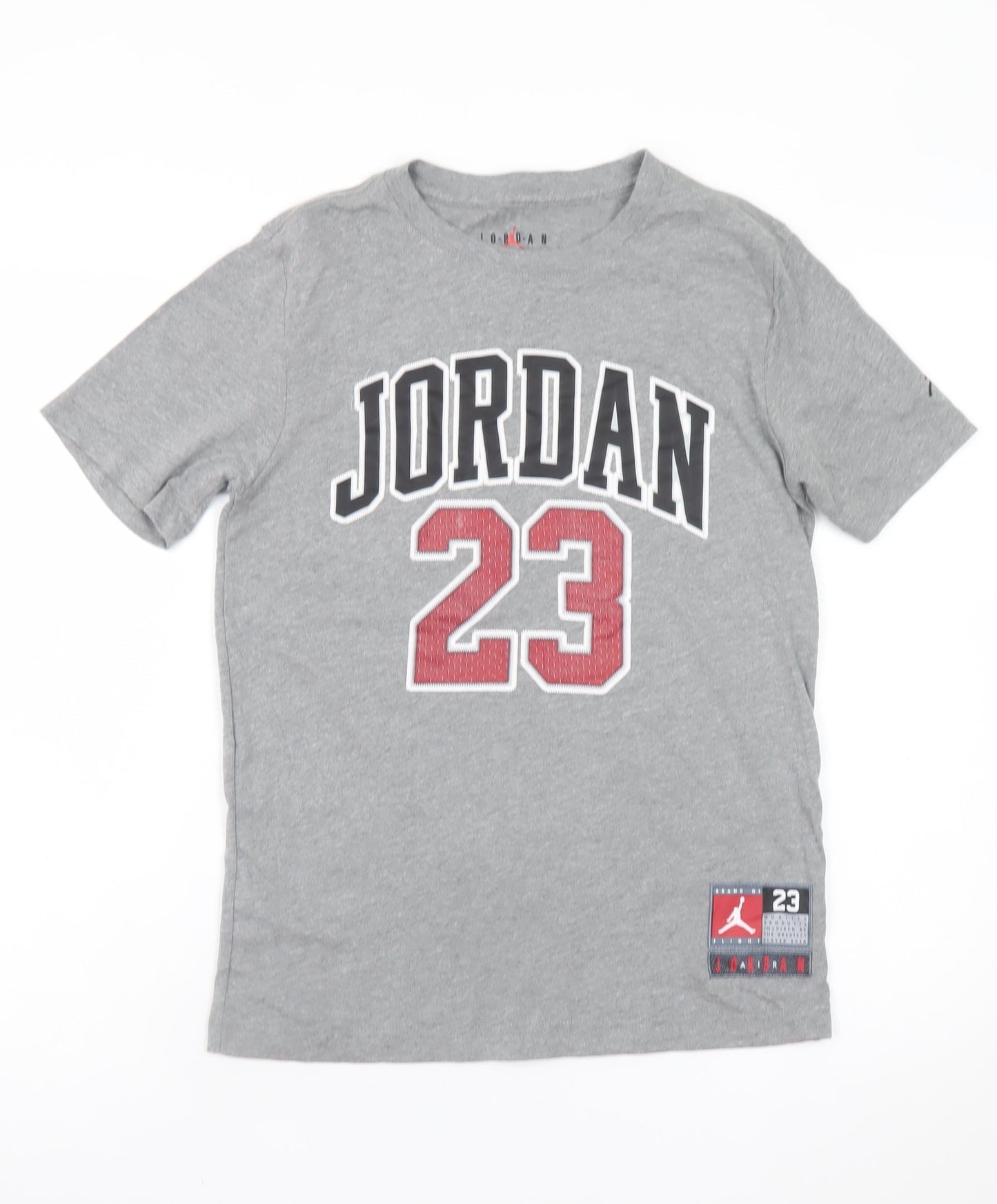 Jordan Teens Grey Graphic Print Crew Neck Short Sleeve T-Shirt L