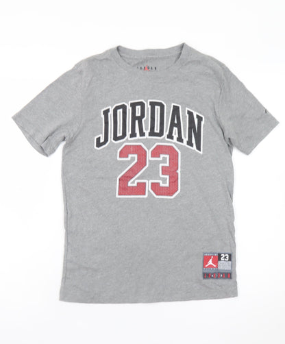 Jordan Teens Grey Graphic Print Crew Neck Short Sleeve T-Shirt L