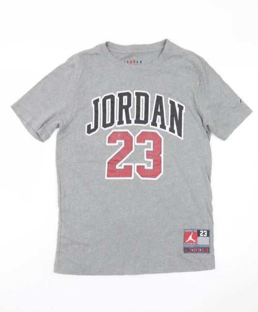 Jordan Teens Grey Graphic Print Crew Neck Short Sleeve T-Shirt L