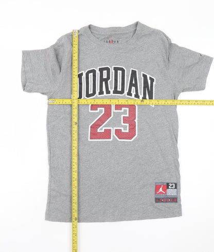 Jordan Teens Grey Graphic Print Crew Neck Short Sleeve T-Shirt L