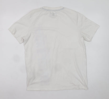 Jack & Jones Men's White Large Graphic Print Regular Fit T-Shirt