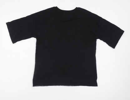Wednesday Black Graphic T-Shirt for Girls 11-12 Years Gothic Style