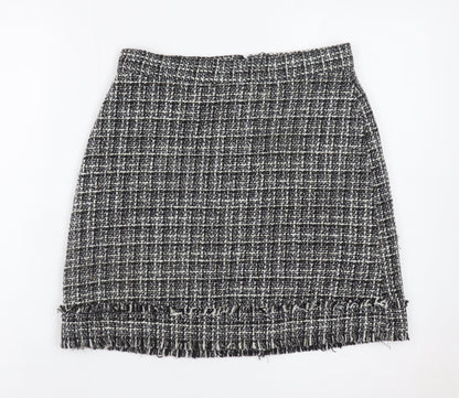 Warehouse Women Black Tweed Check Pencil Skirt Size 10